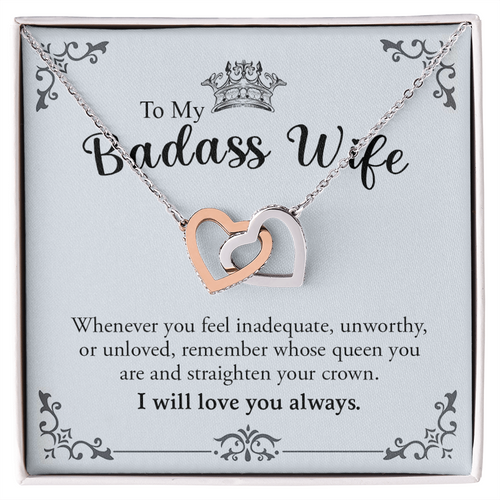 To My Beautiful Wife | Interlocking Hearts necklace