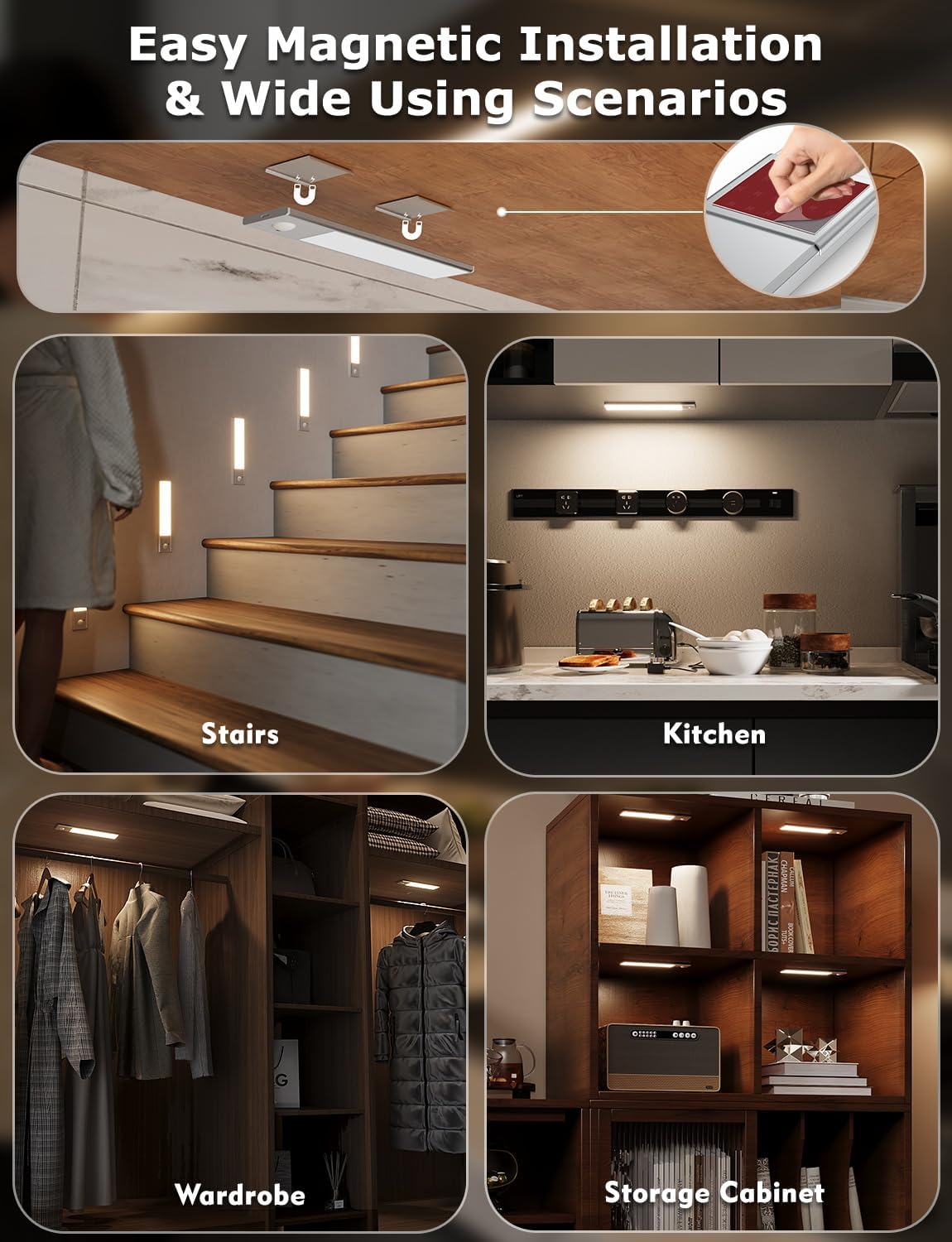 BrightEase Wireless Cabinet Lights (2-PCS)